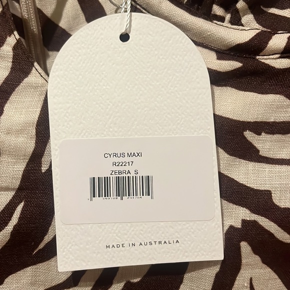 Rumer x Revolve Cyrus Maxi Zebra Print Linen Dress - Picture 5 of 13